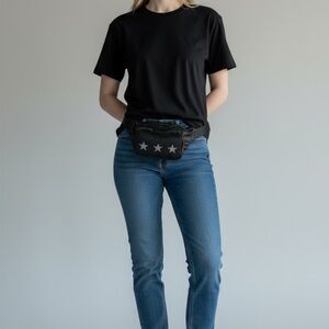 Vintage Havana Black Quilted Puffer Style Unisex Crossbody Bag NWOT